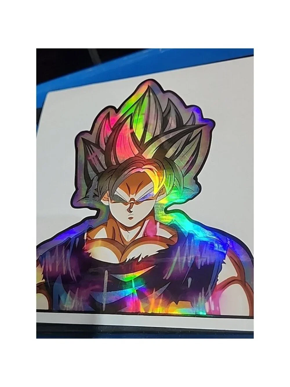 Dragonball Z Ultra Instinct Goku Holographic Car Sticker Decal Peeker V 1